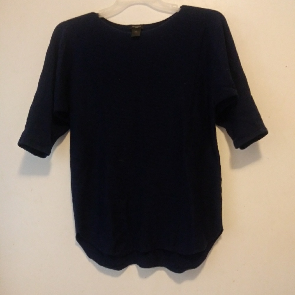 Ann Taylor Petite Blue Knit Top Sweater Sz SP